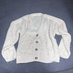Old Navy Cream Cable-Knit Cardigan Sweater